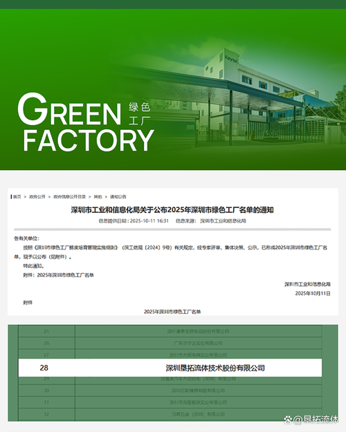 喜讯 | 垦拓流体荣膺2025年深圳市绿色工厂称号，以软件之力驱动流体智造新标杆